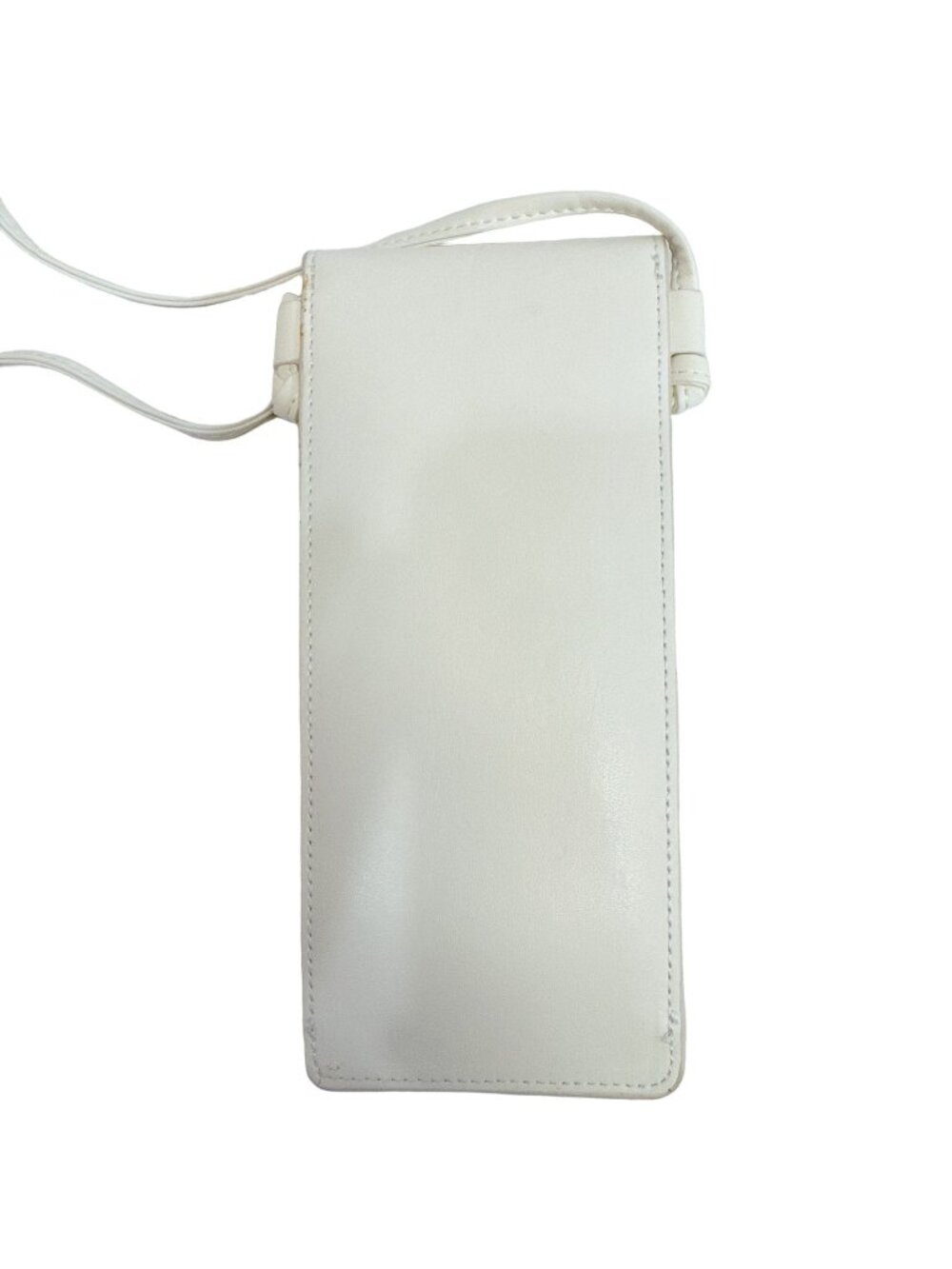 Celine Mobile Phone Pouch Leather White Smartphone Shoulder Bag